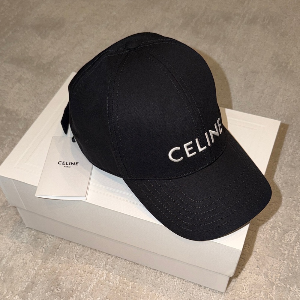Celine Black Cap with Logo - Picture 2 of 6